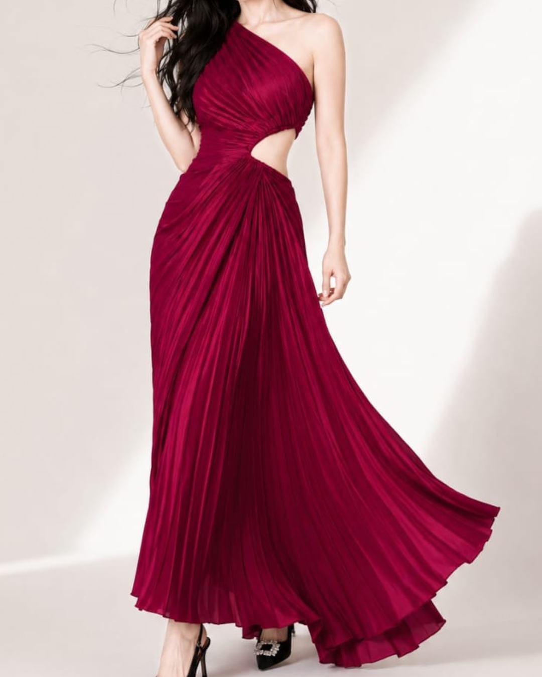 5138 Maureen 2 Color Ruffled Off-shoulder Maxi Dress 