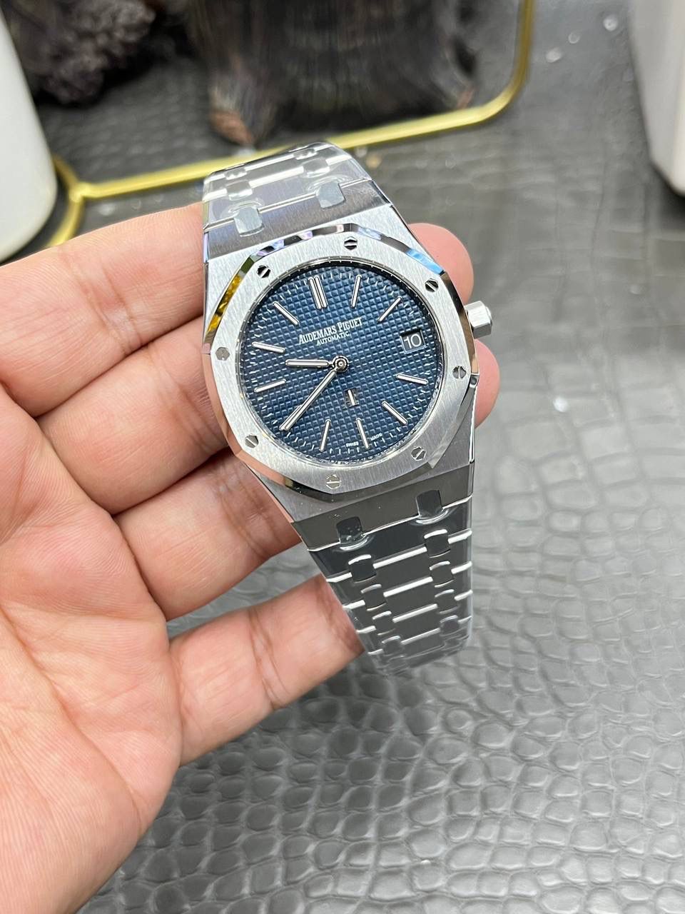 🚀爱彼16202ST皇家橡树系列/39mm两针盘蓝面/西铁城9015改Calibre7121全自动机械💯