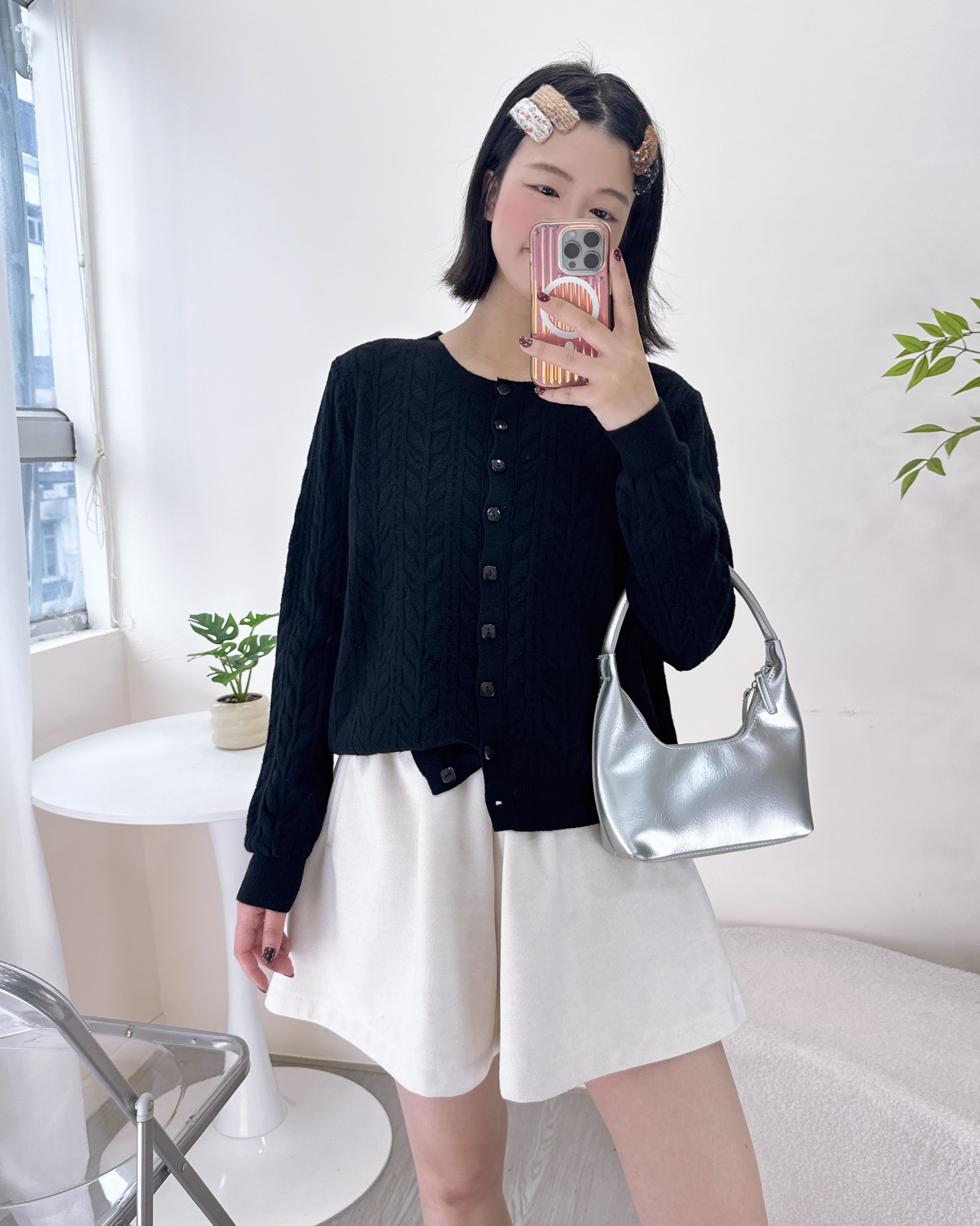 親膚棉花糖花紋針織上衣/外套 3色