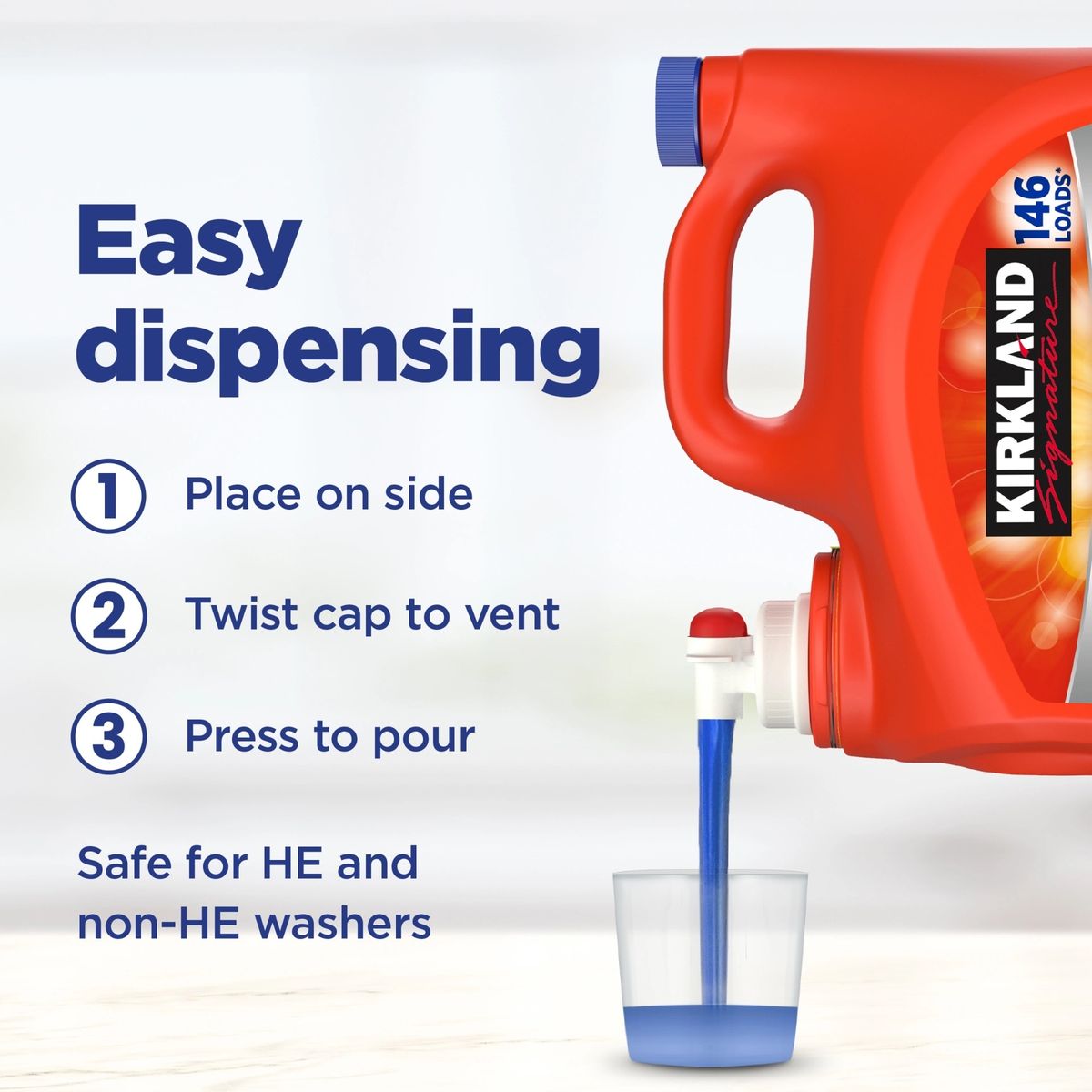 開市客 Costco 科克蘭 超清潔HE液體洗滌劑 洗衣液 (清新香型) 194盎司(146負荷/5.73升) Laundry UltraClean (00358)