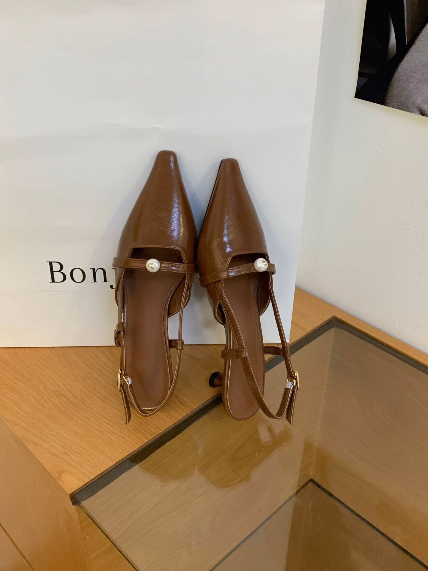 659-3 法式气质尖头后空高跟鞋🇨🇳