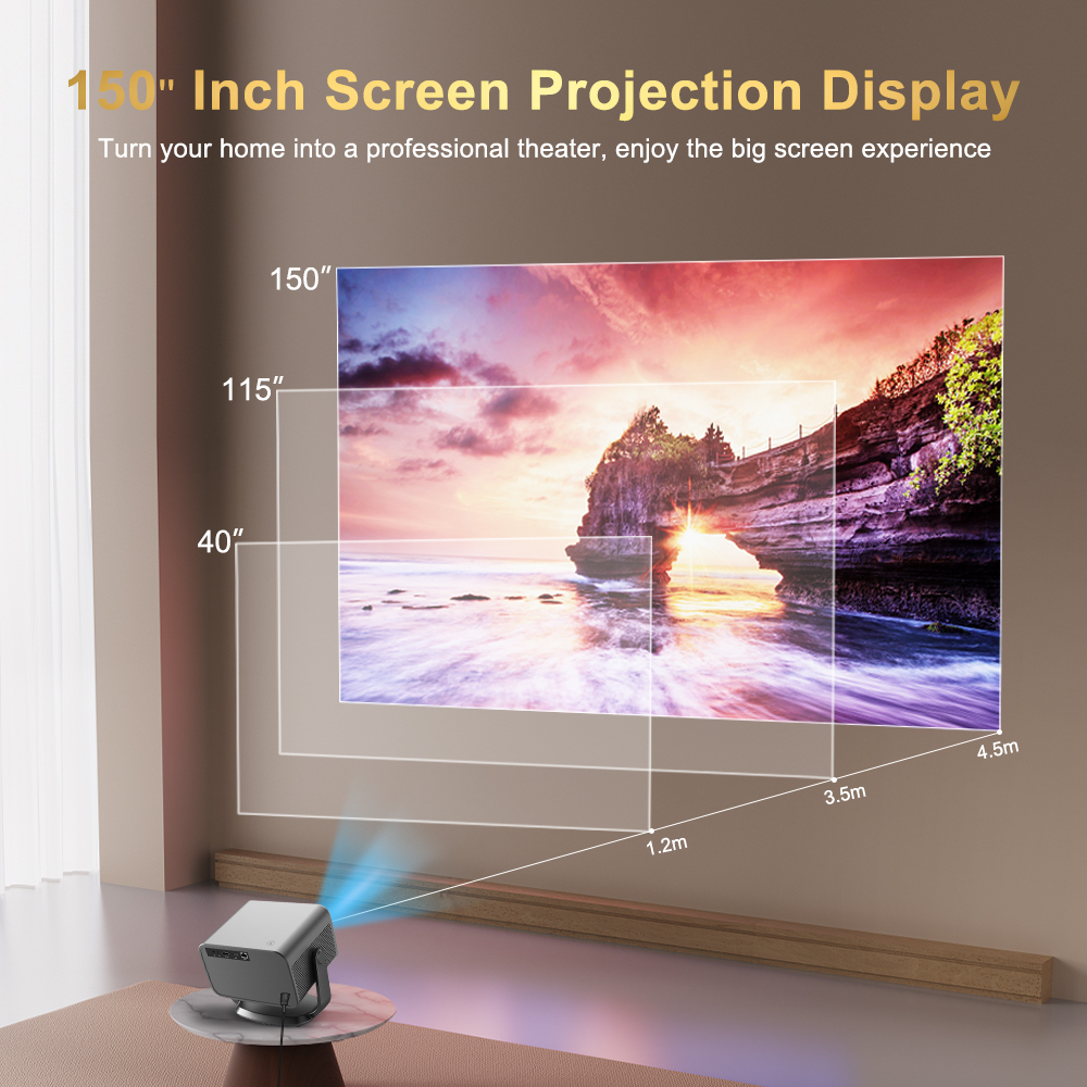 SAPPHIRE P20Ultra 智能投影機｜1080P全高清 升級版800ANSI流明｜電動對焦×4D梯形校正｜Android TV13.0系統｜WiFi6/藍牙5.4｜360°立體聲｜家用辦公影院投影機