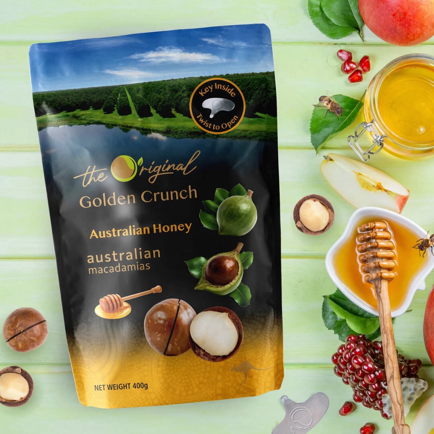 Macadamias Australia-澳洲蜂蜜黃金脆粒夏威夷果 400克