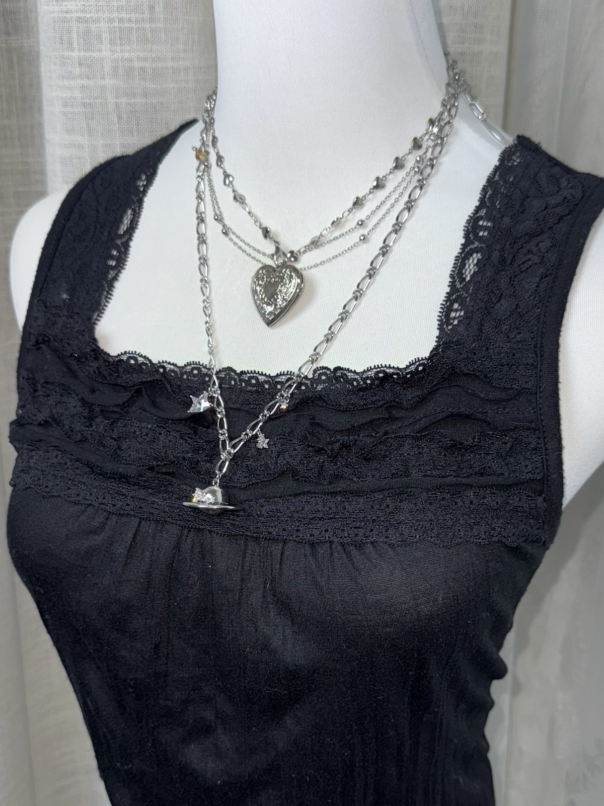 Downtown Girl Square-Neck Lace-Trim Tank 