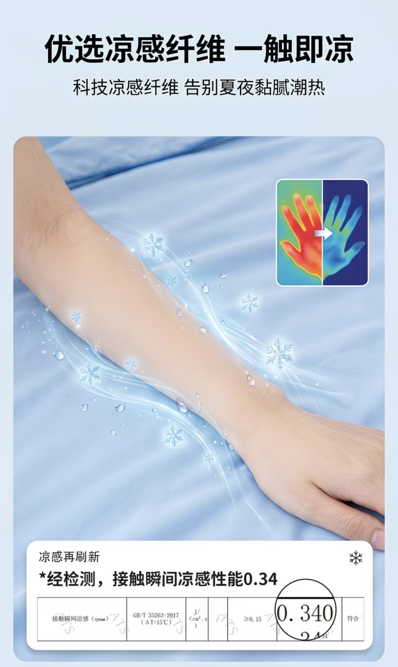 Forever Summer Cooling Summer Blanket Blue 1.5M
