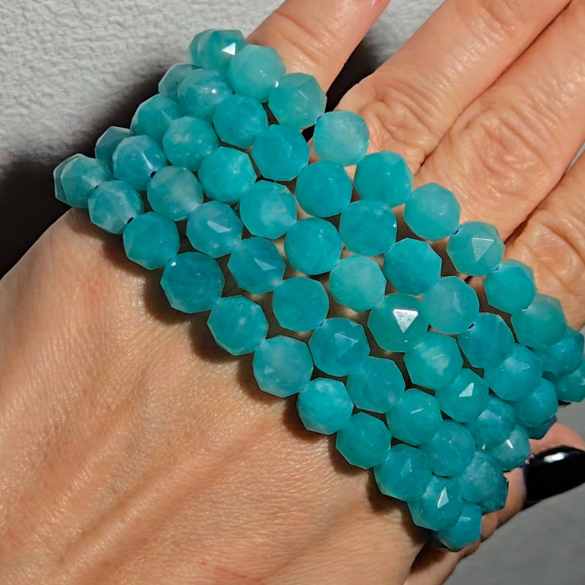 Faceted amazonite bracelets - JW90