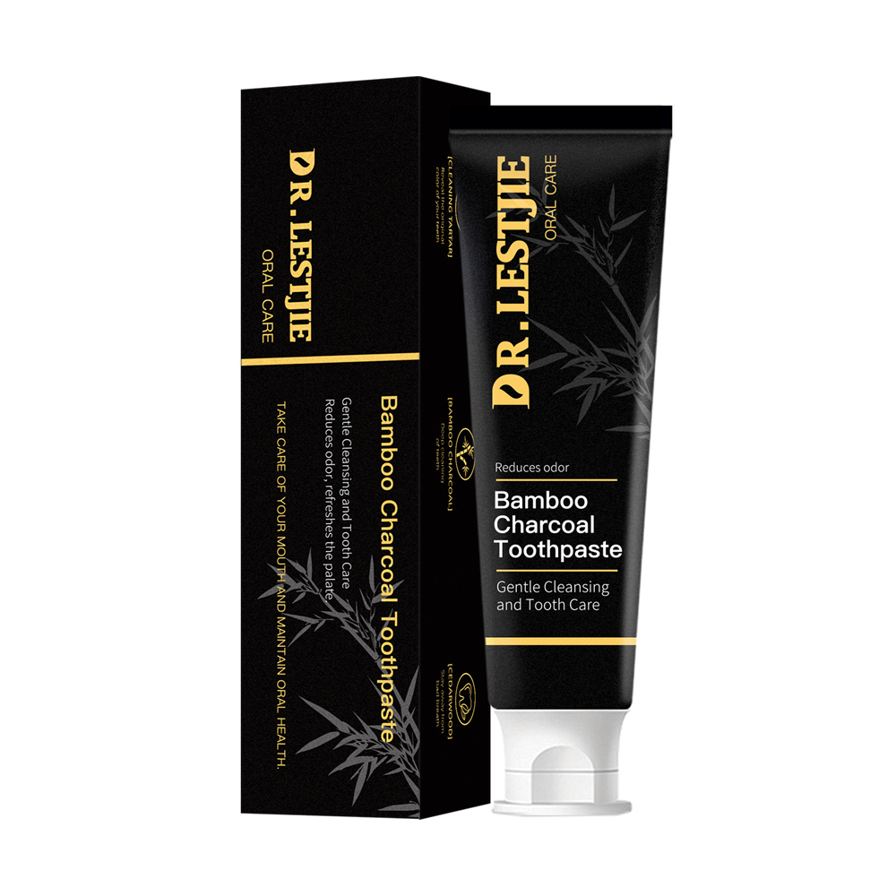 竹炭牙膏 清新口氣 美白去黃 清潔牙齒 去口臭 咖啡漬 煙漬 牙垢 120g ［平行進口］ HK2748