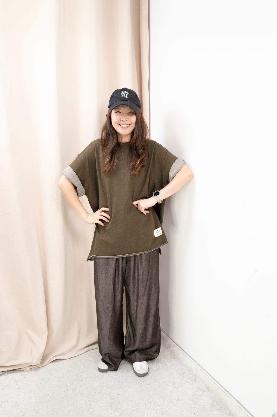 Oversize 牛仔Top（卡其綠色）