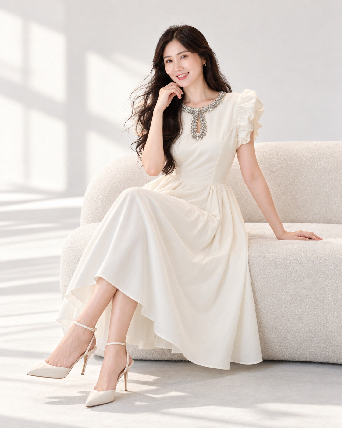 5155 Cornelia 2 Colour Midi Dress