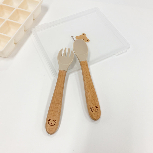 Dottodot 櫸木矽膠叉匙套裝