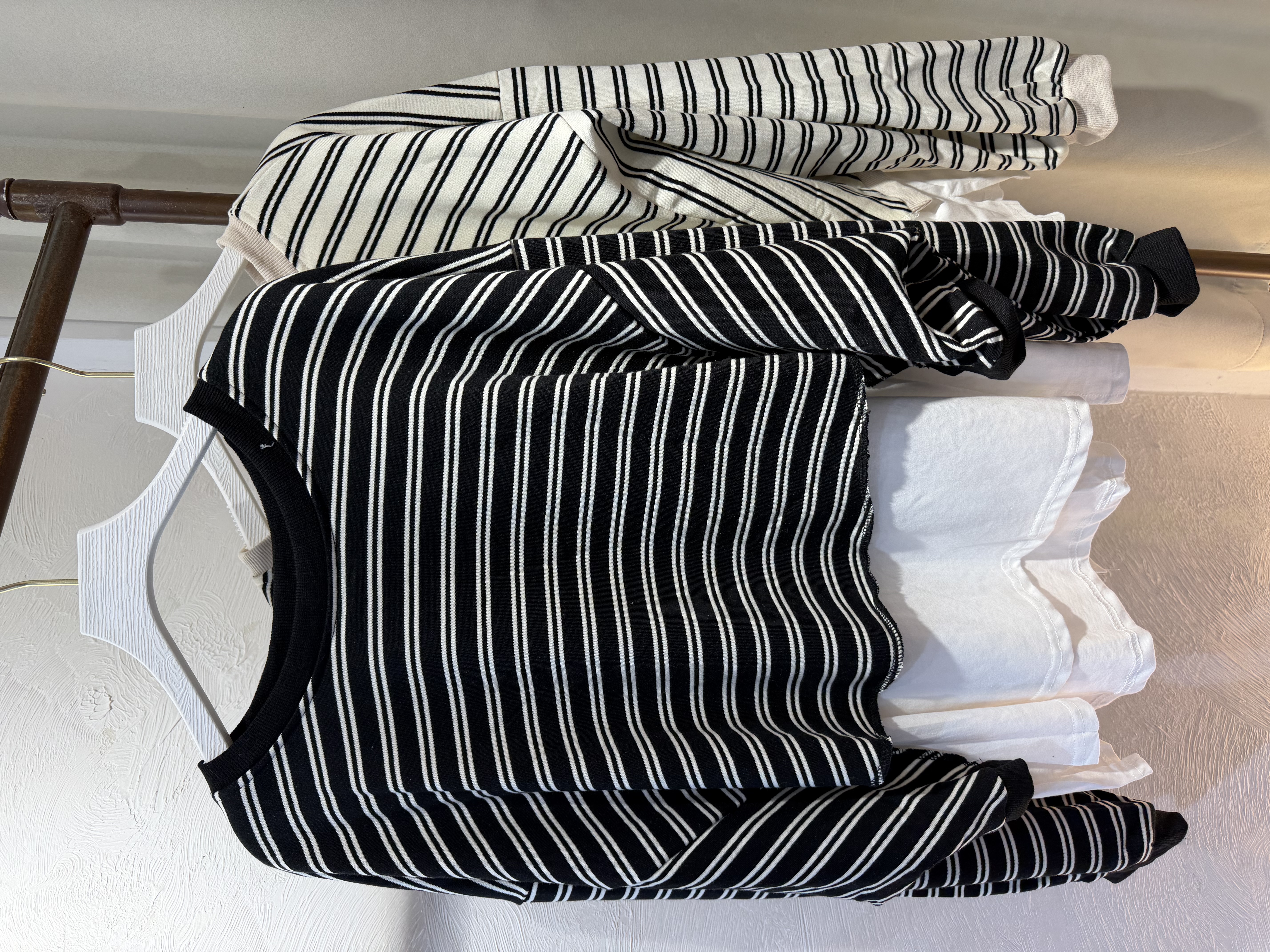 條紋寬鬆長袖假兩件上衣