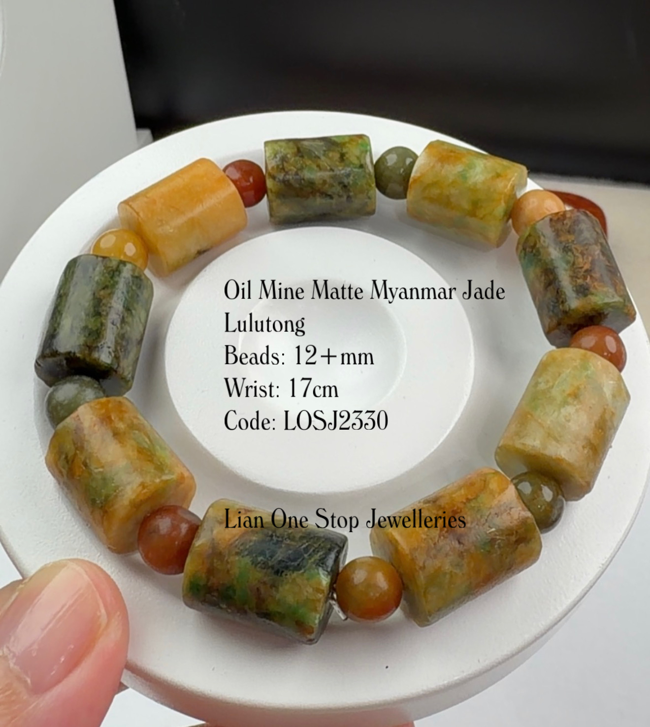 Code: LOSJ2330 Oil Mine Matte Myanmar Jade Lulutong 