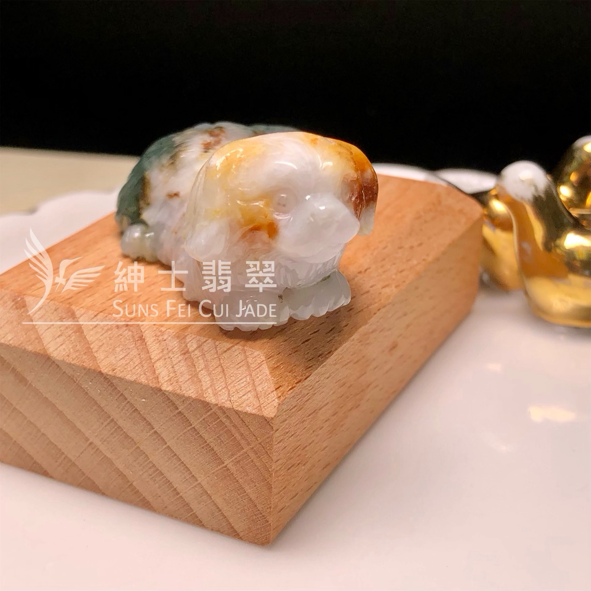 E00215 翡翠小狗擺件 