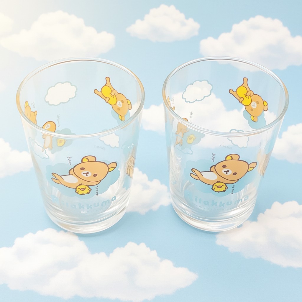 Rilakkuma啡.熊對庄玻璃杯-BL (AY-66301D)