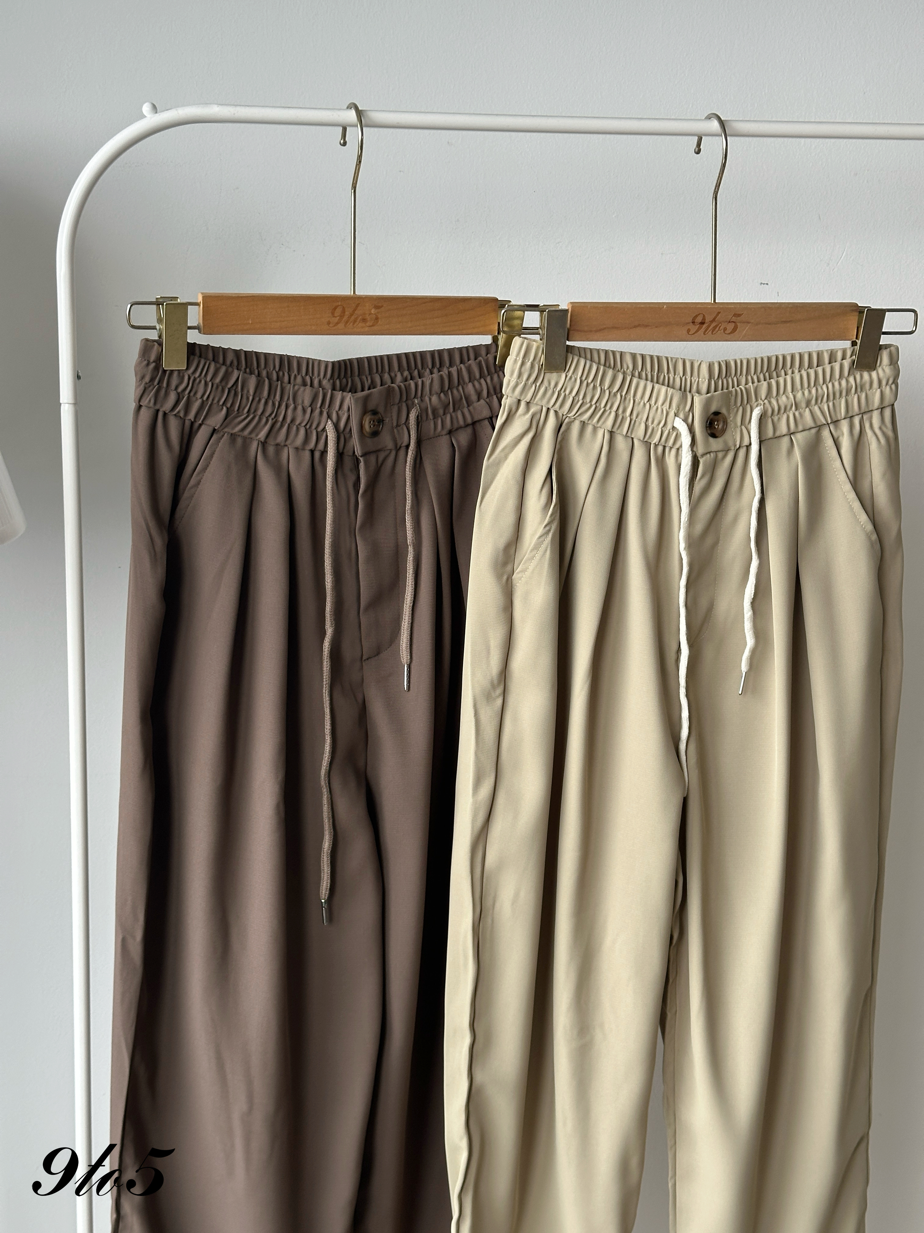 S1915 Drawstring Straight Pants - 4 Colors 