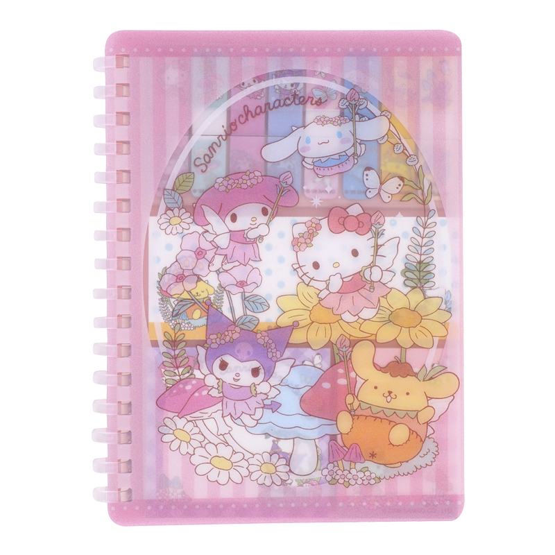 Mix Characters A6 Soft Wire-O Notebook w/ Memo Pad A6 軟線圈簿連便條紙 (共60頁紙，內有8款書籤貼及3款便條貼)