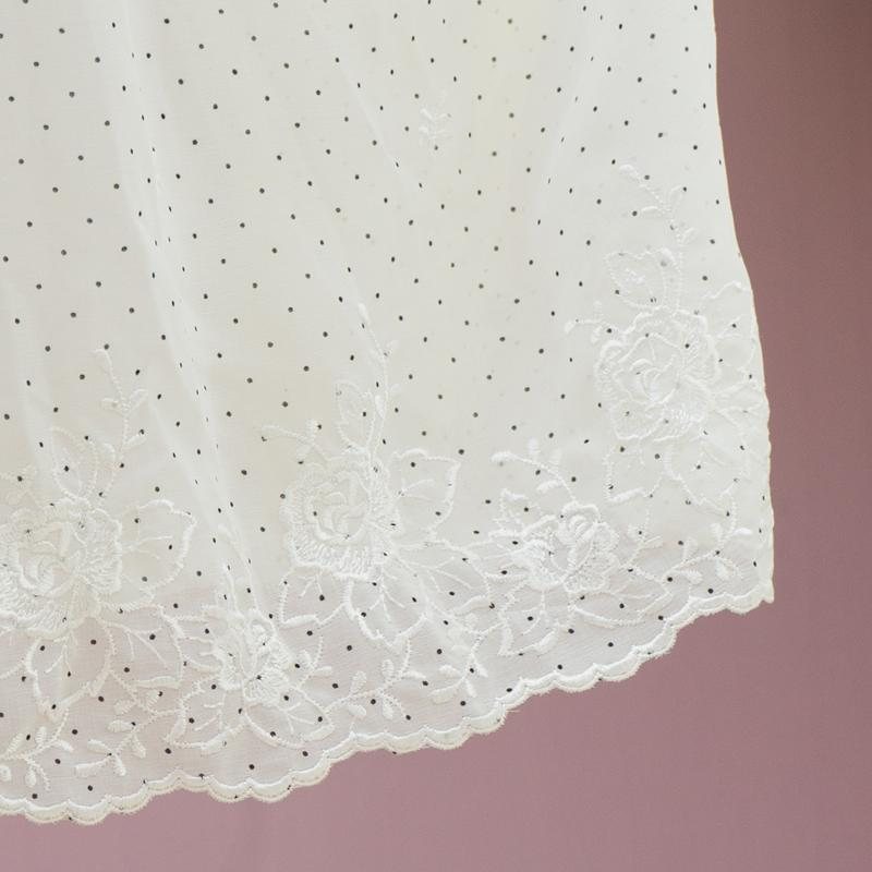 Vintage Japanese Mini Dotty with Embroidery Peplum Elegant Day & Night Dress (MT1608-166)