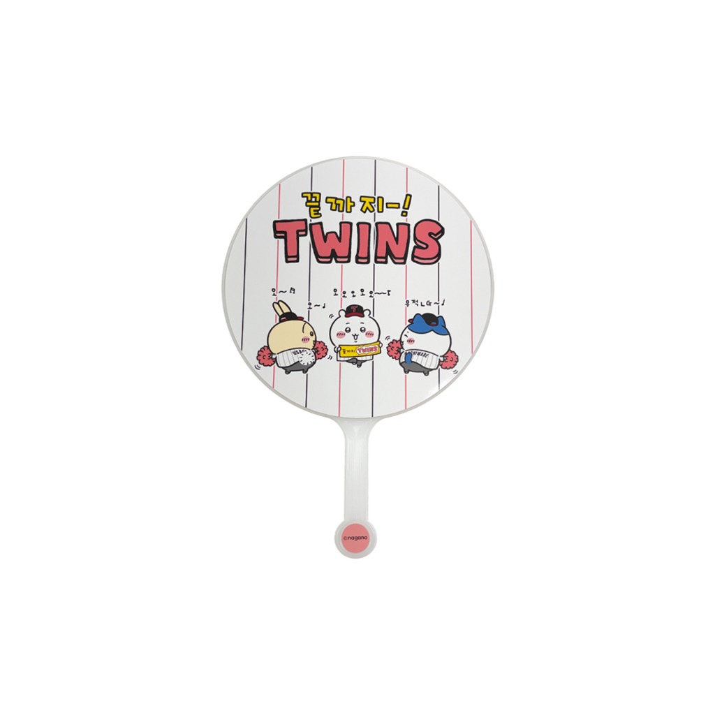 《Pre-Order》Character King Fan 雙面手搖扇｜韓國 Chiikawa 吉伊卡哇 X LG Twins 棒球隊商品 第三彈 (26CKW17-P)