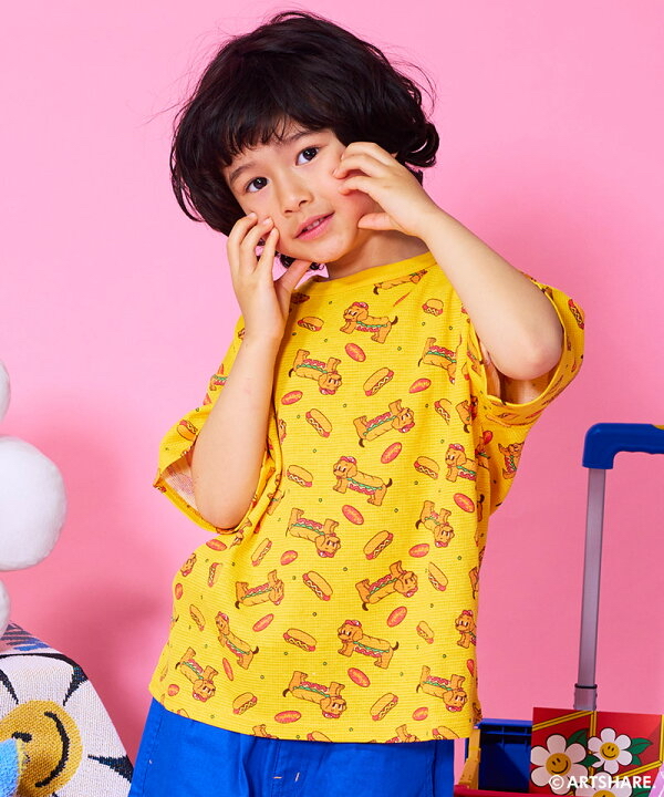 🇯🇵預訂 日本直送🇯🇵Markey’s x Wiggle Wiggle四色圖案滿印華夫格短袖T恤