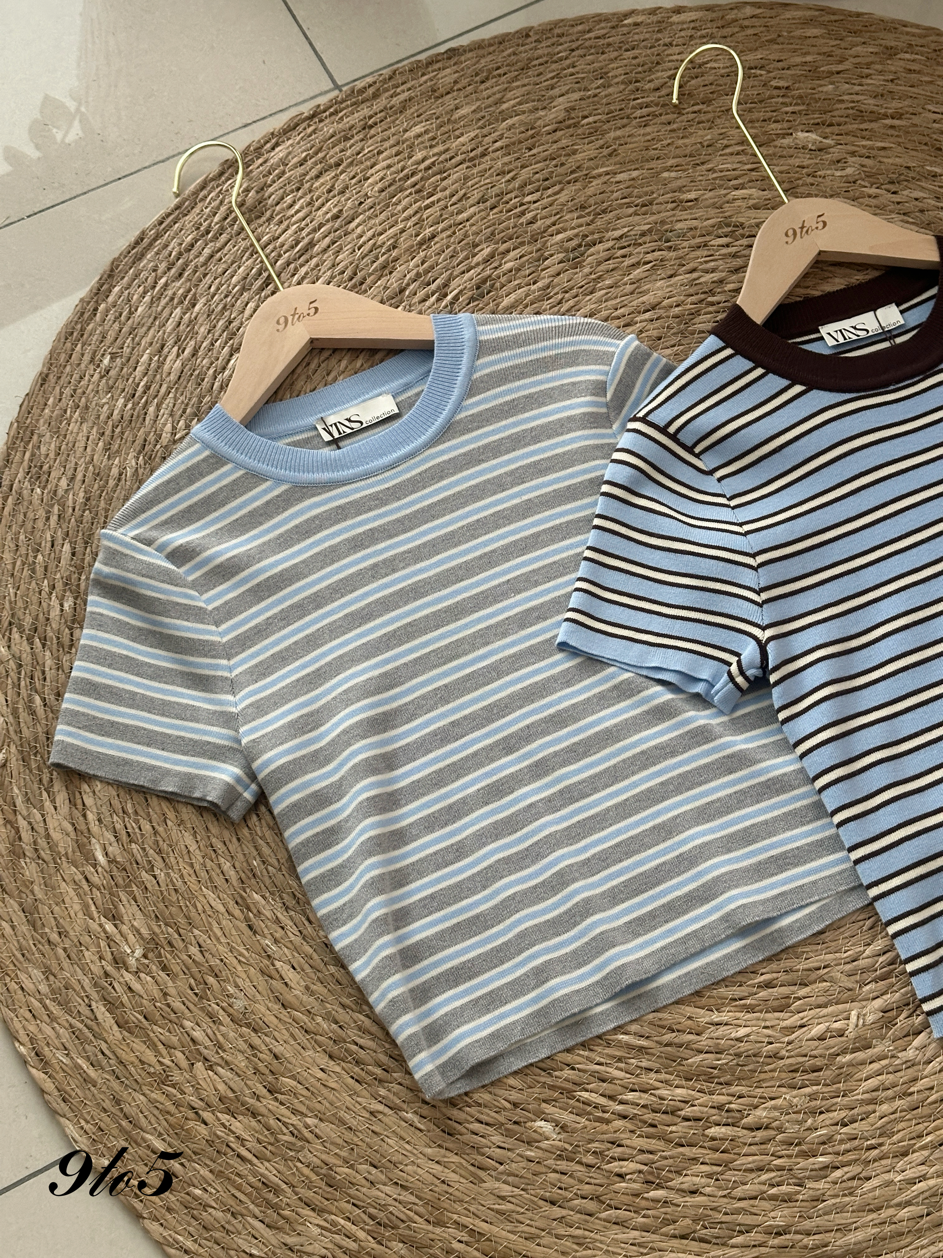T4192 Stripe Knit Crop Top - 3 Colors 