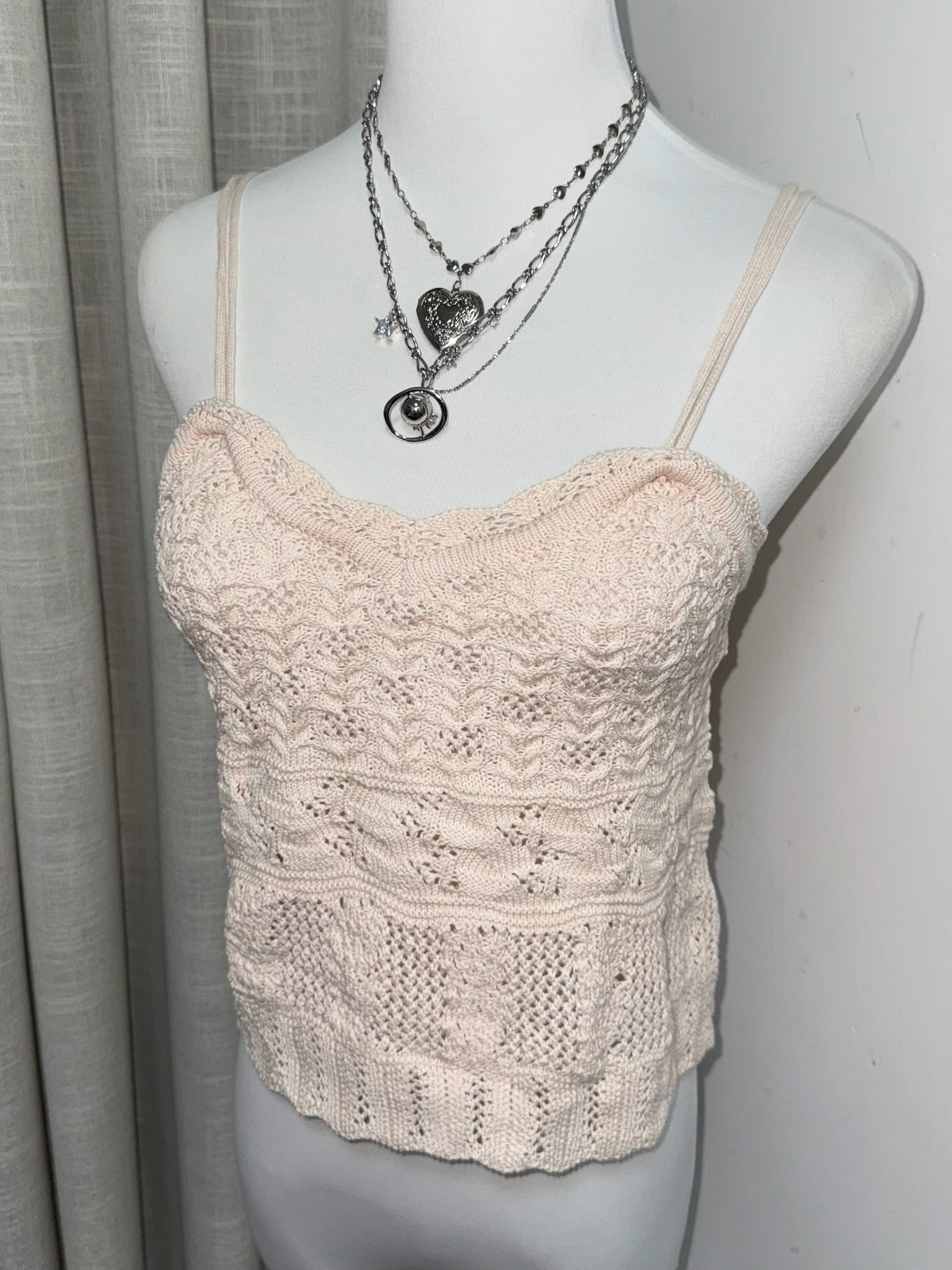 Liz Lisa Pointelle Cami with Scalloped Hem