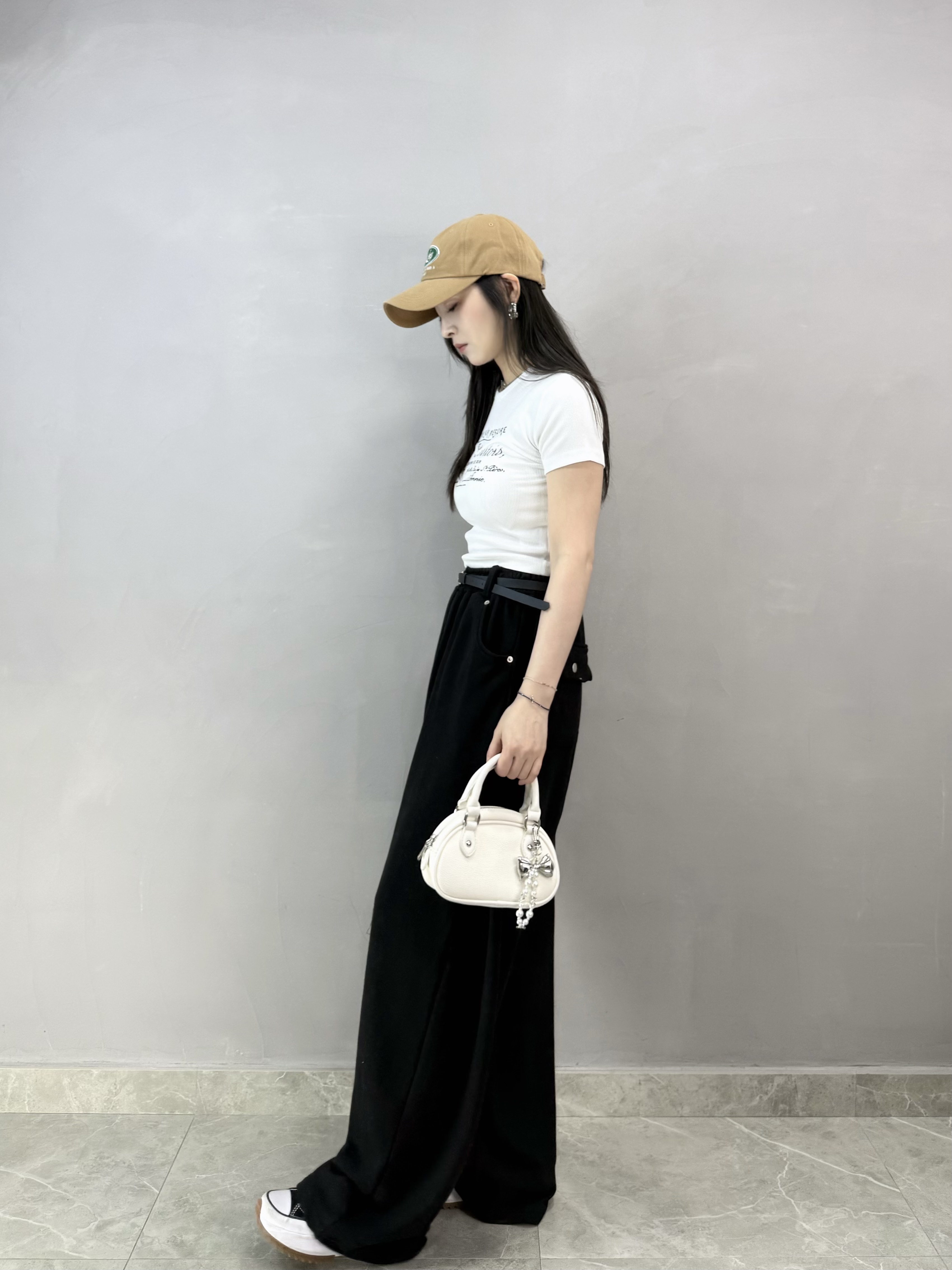 I79 連Belt後袋冚棉質褲