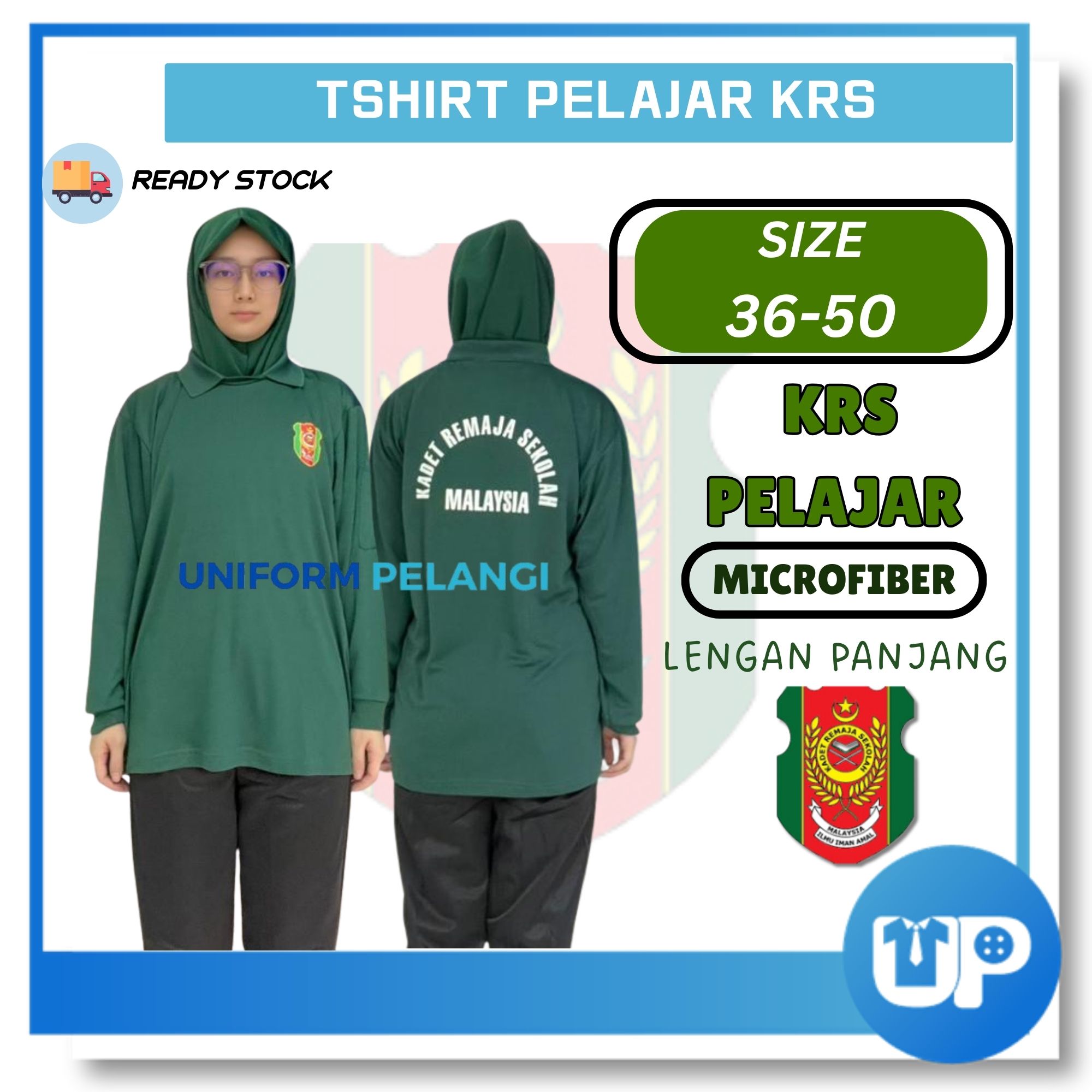 KRS Tshirt New Design Lengan Panjang Microfiber Short Sleeves Kadet Remaja Sekolah Kokurikulum