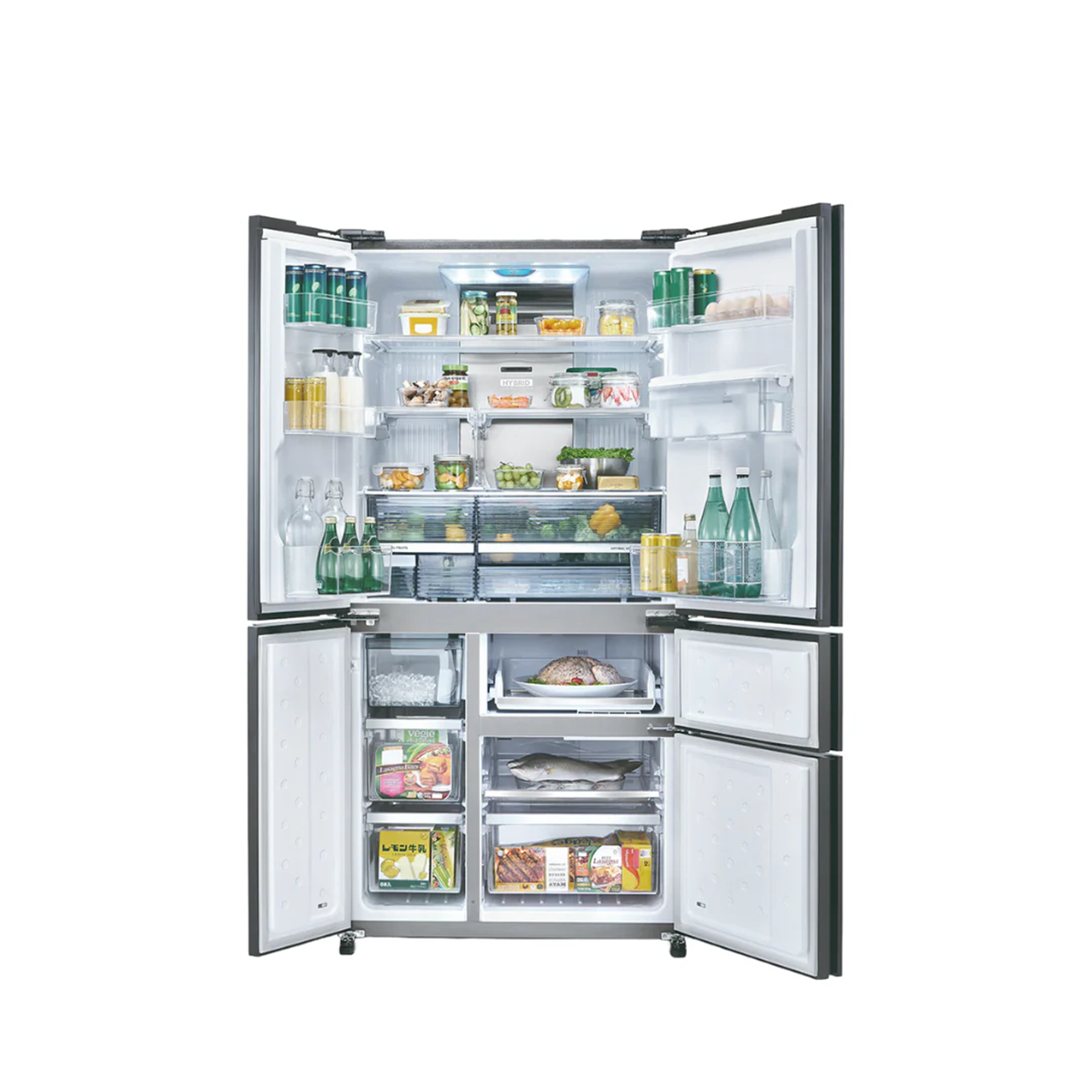 Sharp 700L Glass Door 5-Door Refrigerator (SJF889WGM)