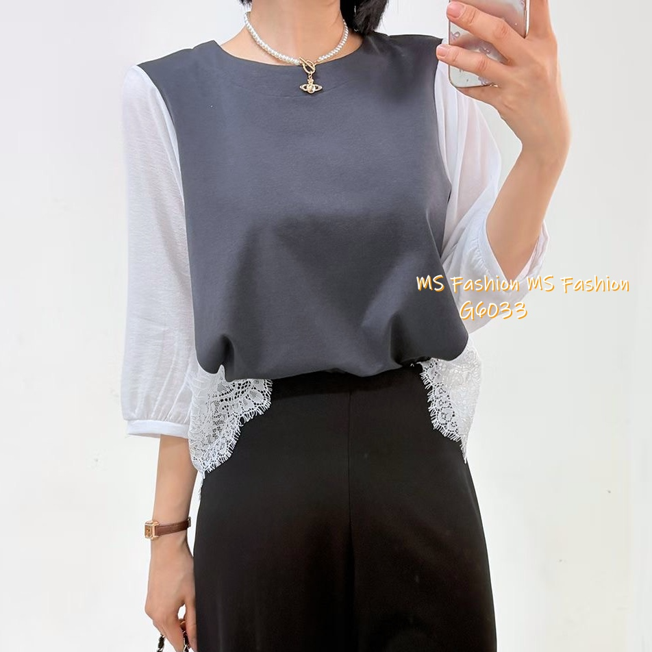 G6033 韓國🇰🇷靚料拼lace top