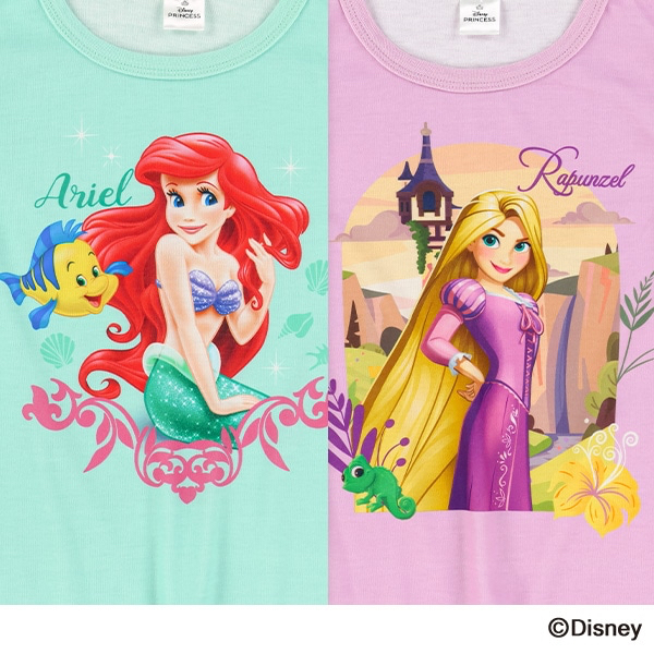 🇯🇵預訂 日本直送🇯🇵兩色Disney公主印花法式袖T恤