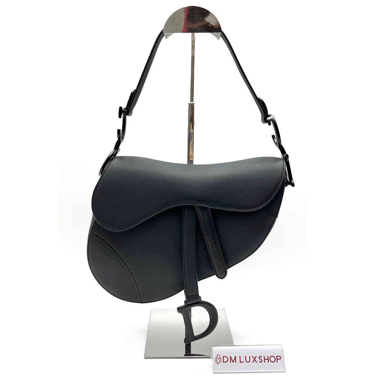 Dior Black Ultramatte Saddle Bag Medium