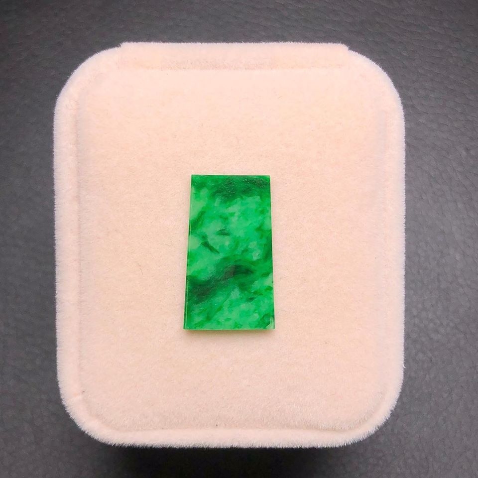 綠底花青平安無事牌