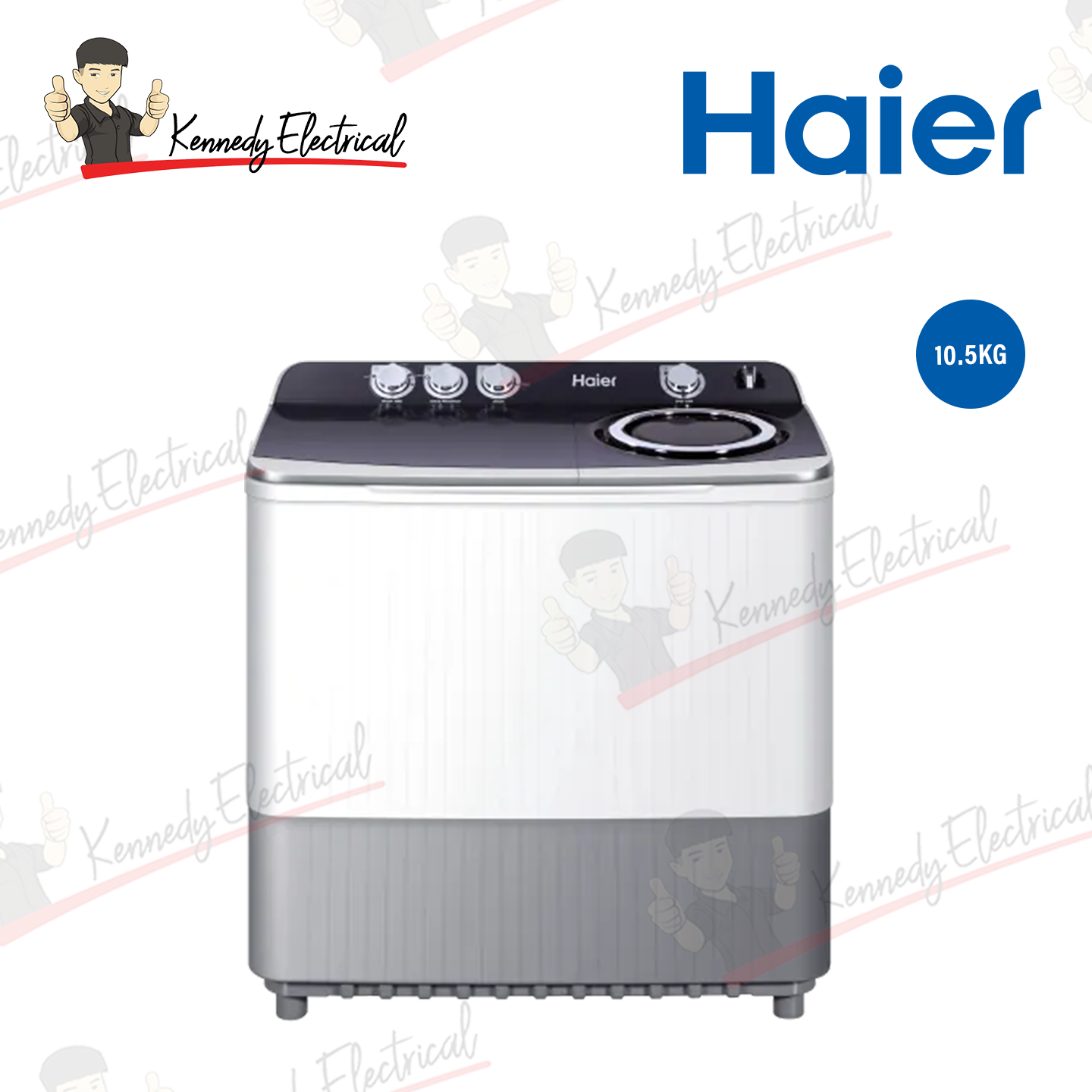 Haier 10.5kg Twin Tub Semi-Auto Washing Machine (HWM105-M186)