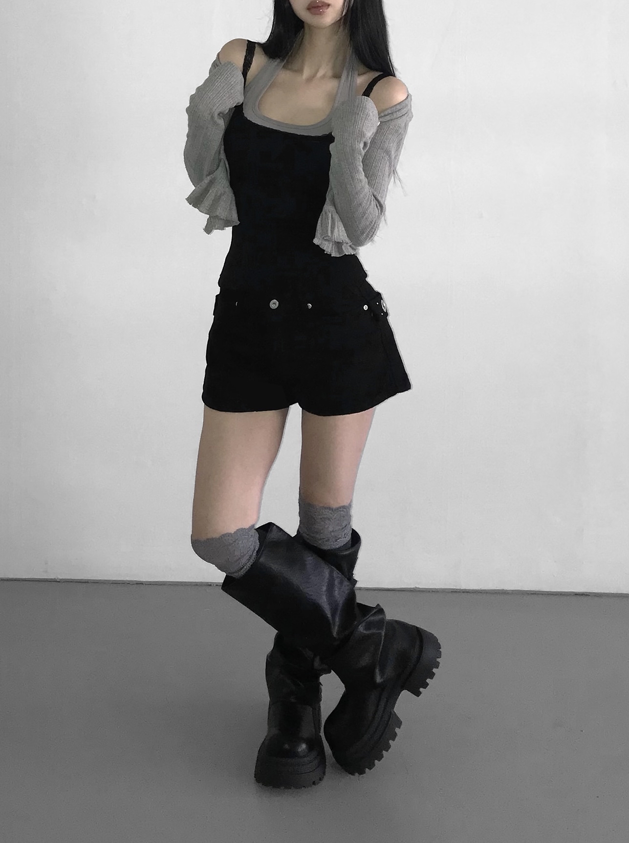 Grommet Belt Mini Shorts