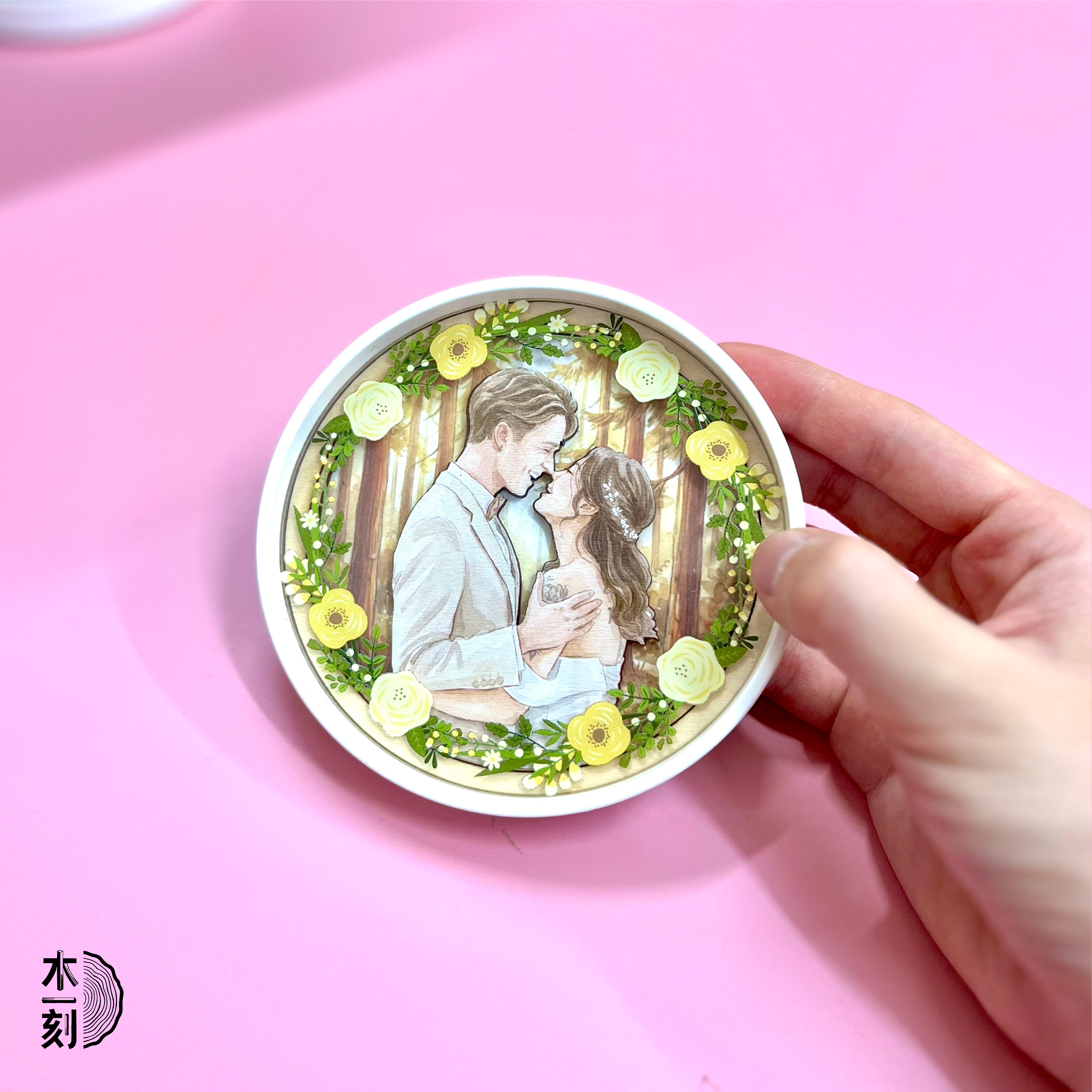 [客製化] 木製磁吸杯墊擺設