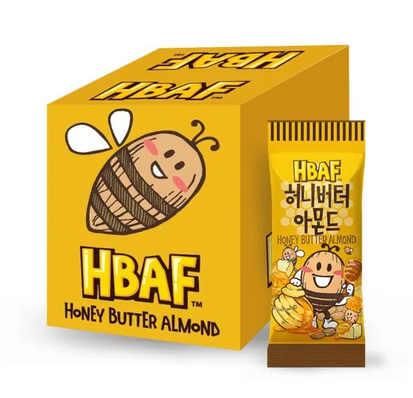 2件 HBAF 韓國 乾焗原粒杏仁 (牛油蜂蜜味) 30G 此日期或之前食用：2027.5.26