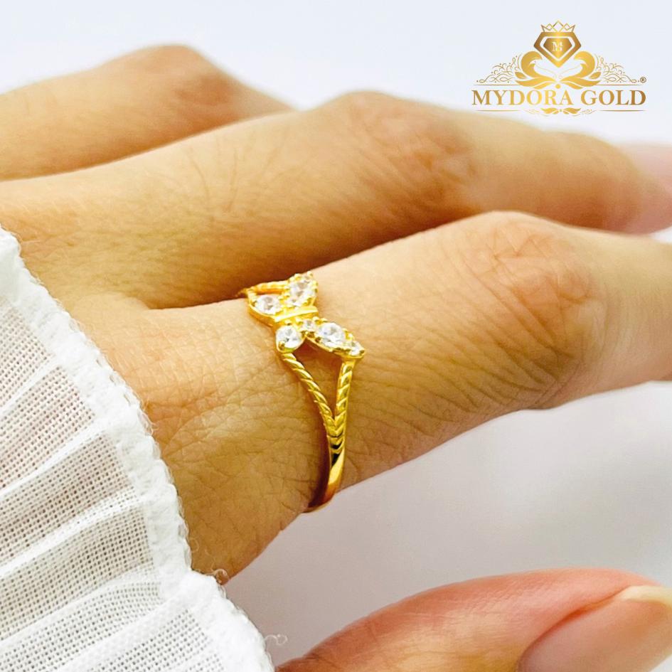 MYDORA Cincin Batu CZ Butterfly Solo l EMAS 916/22K