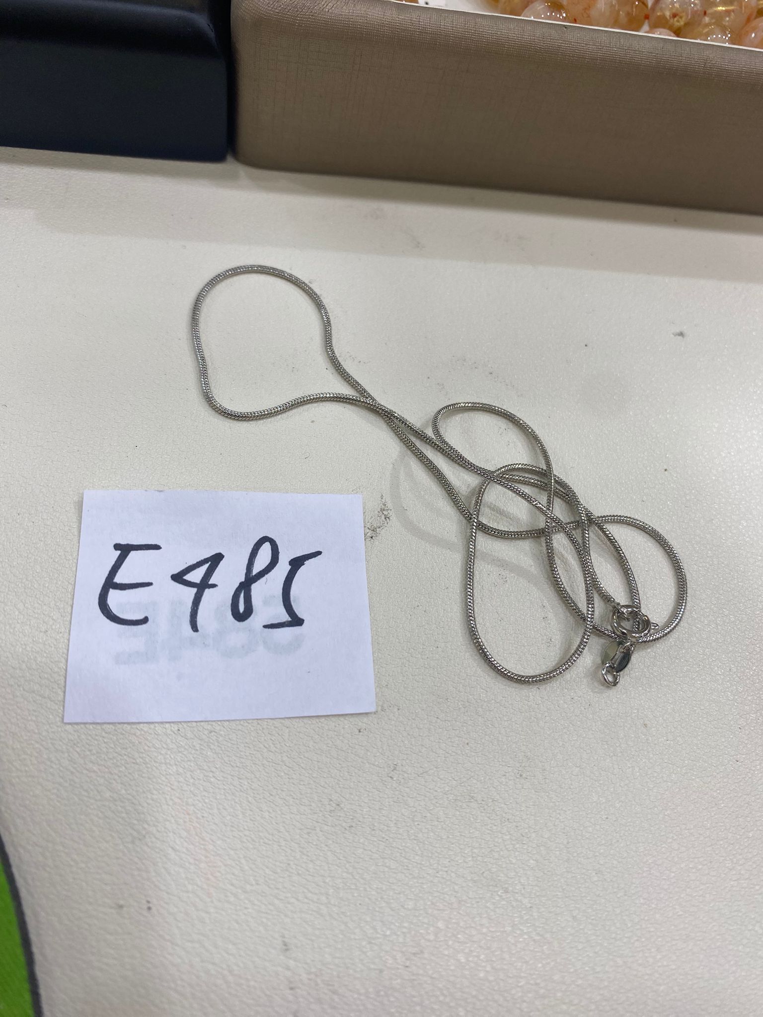 E485 純銀蛇骨頸鏈