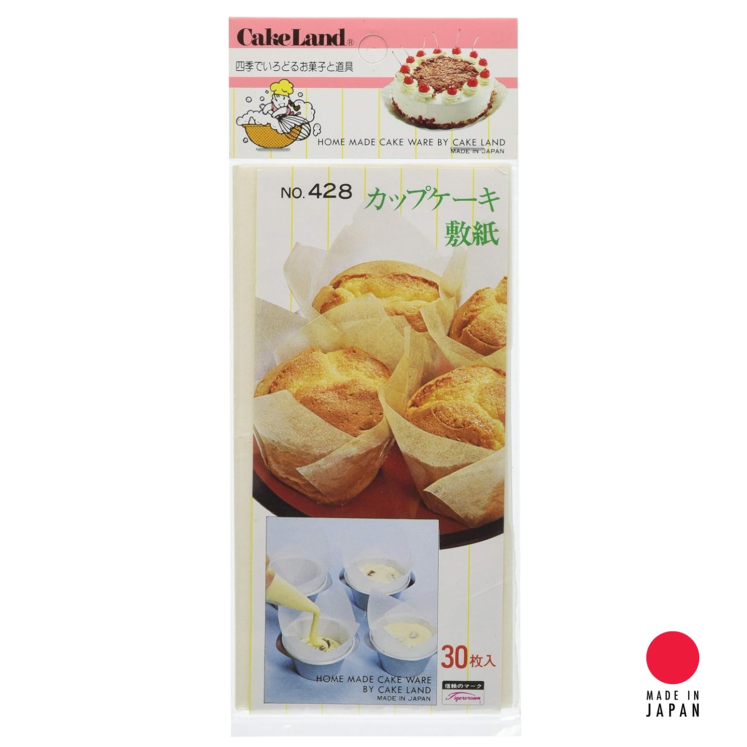🔥🔥【日本製《CAKE LAND》烘焙專用免油防黏杯子蛋糕烤模紙墊】30枚入