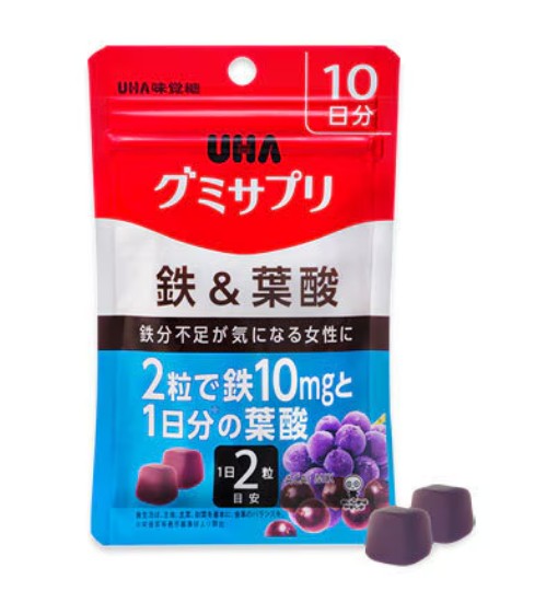  (網站產品) 日本直送 UHA 味覺糖 (UHA味覚糖) 軟糖補充劑 鐵＆葉酸 (30日份)