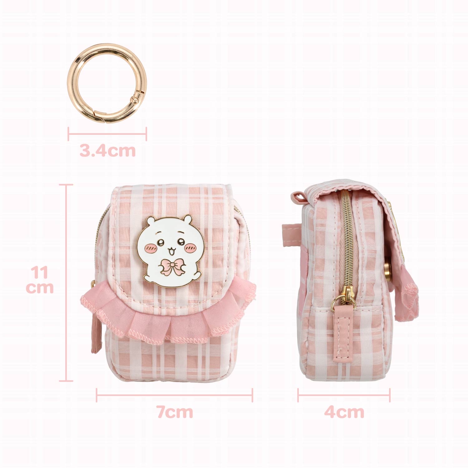 🎀【預訂】Chiikawa Check Series迷你掛包 - Hachiware