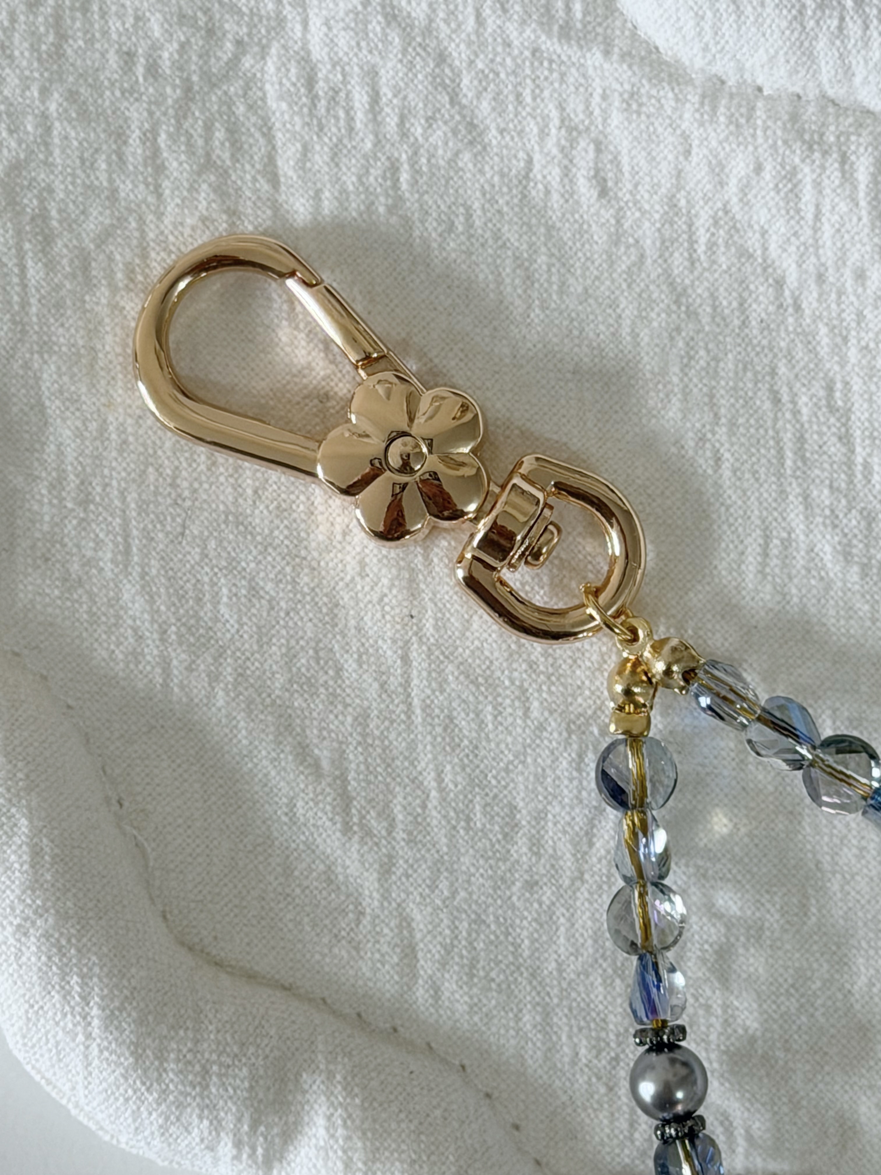 復古彩珠電話繩/ 古典藍棕色