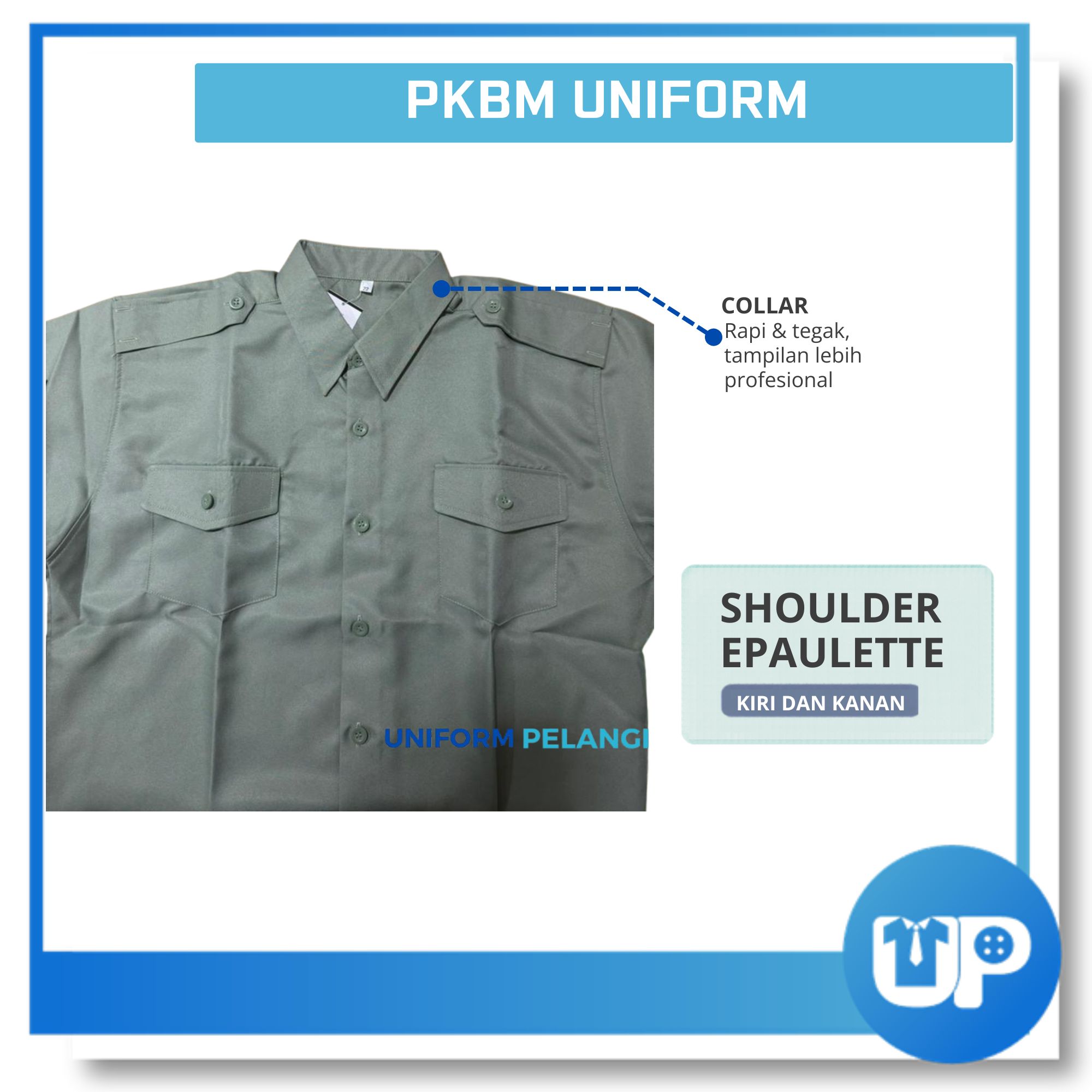 Uniform Kadet Bersatu PKBM Lengan Pendek Kemeja Pakaian Seragam Uniform Kokurikulum