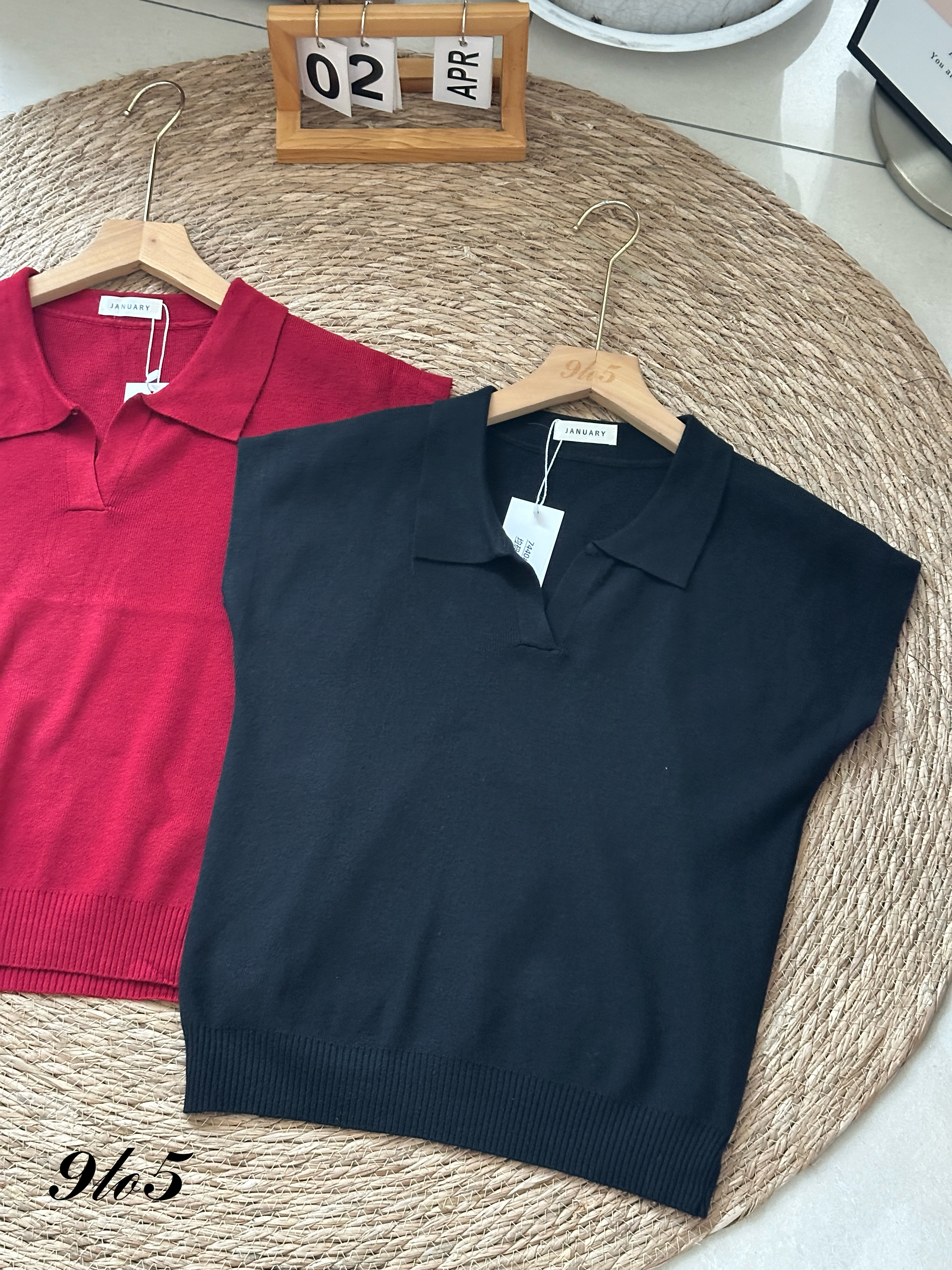 T4069 Knit Polo Tee - 4 Colors