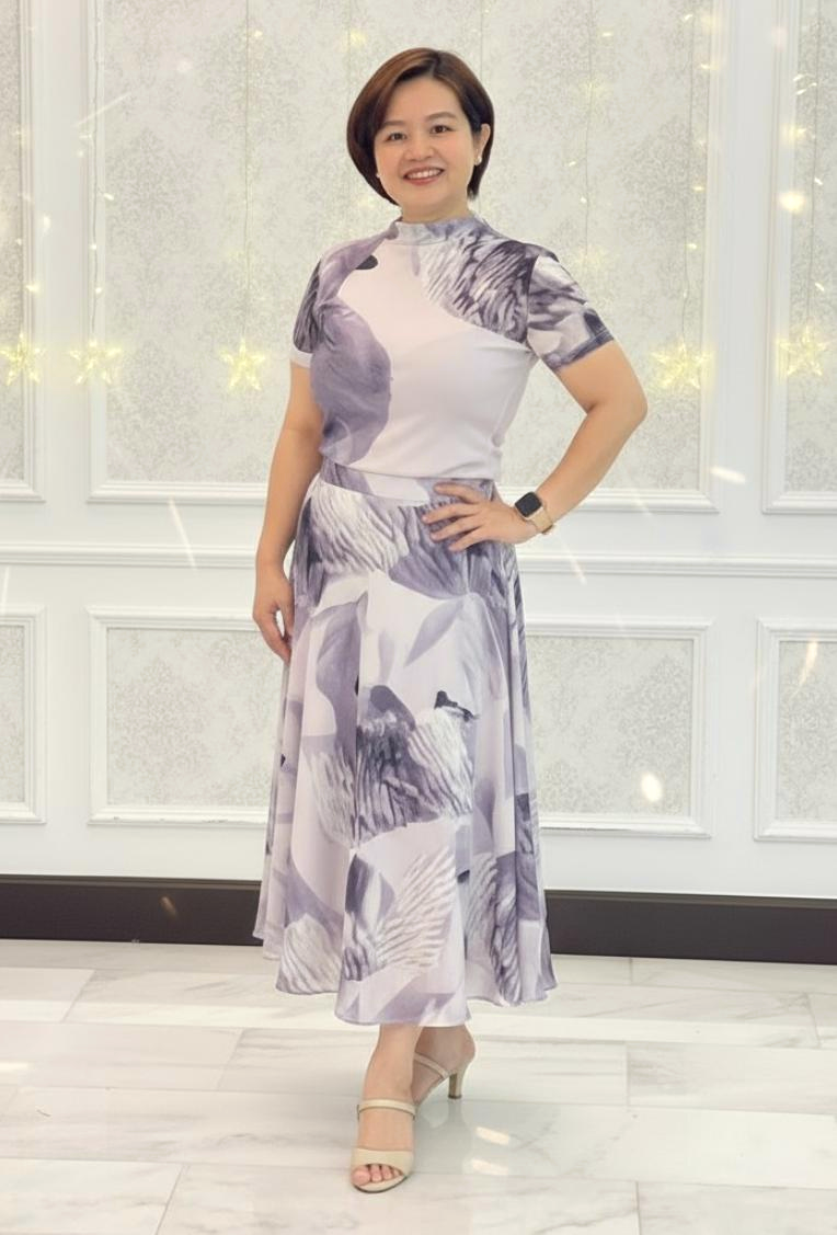 Artistic Prints Pleated Set