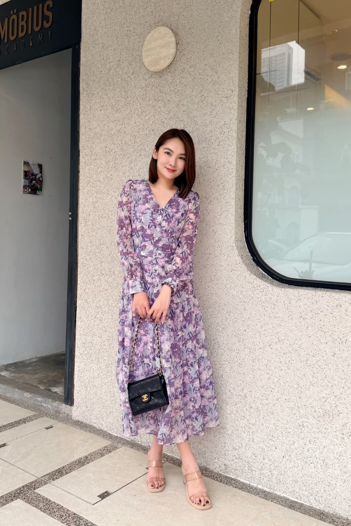 SS-Y682 FLORAL CHIFFON MAXI DRESS