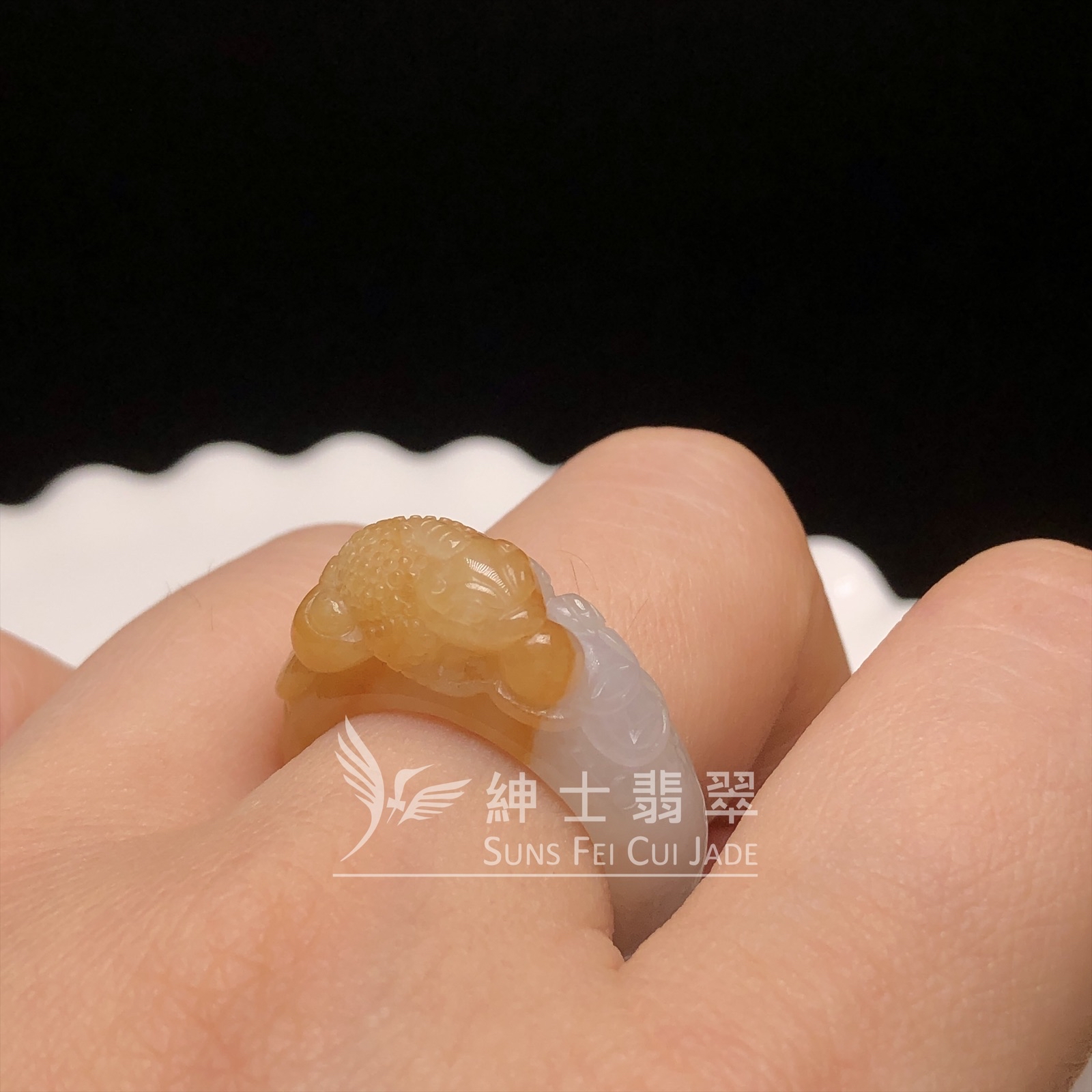 翡色三足金蟾戒指（港圈16）D00296