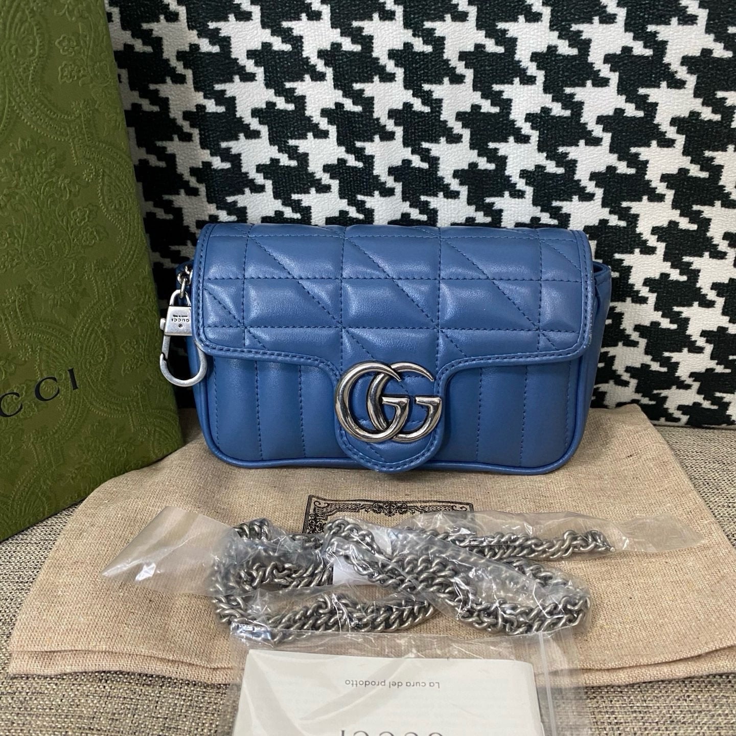 【預訂貨品】Gucci 新款藍色馬蒙mini包 