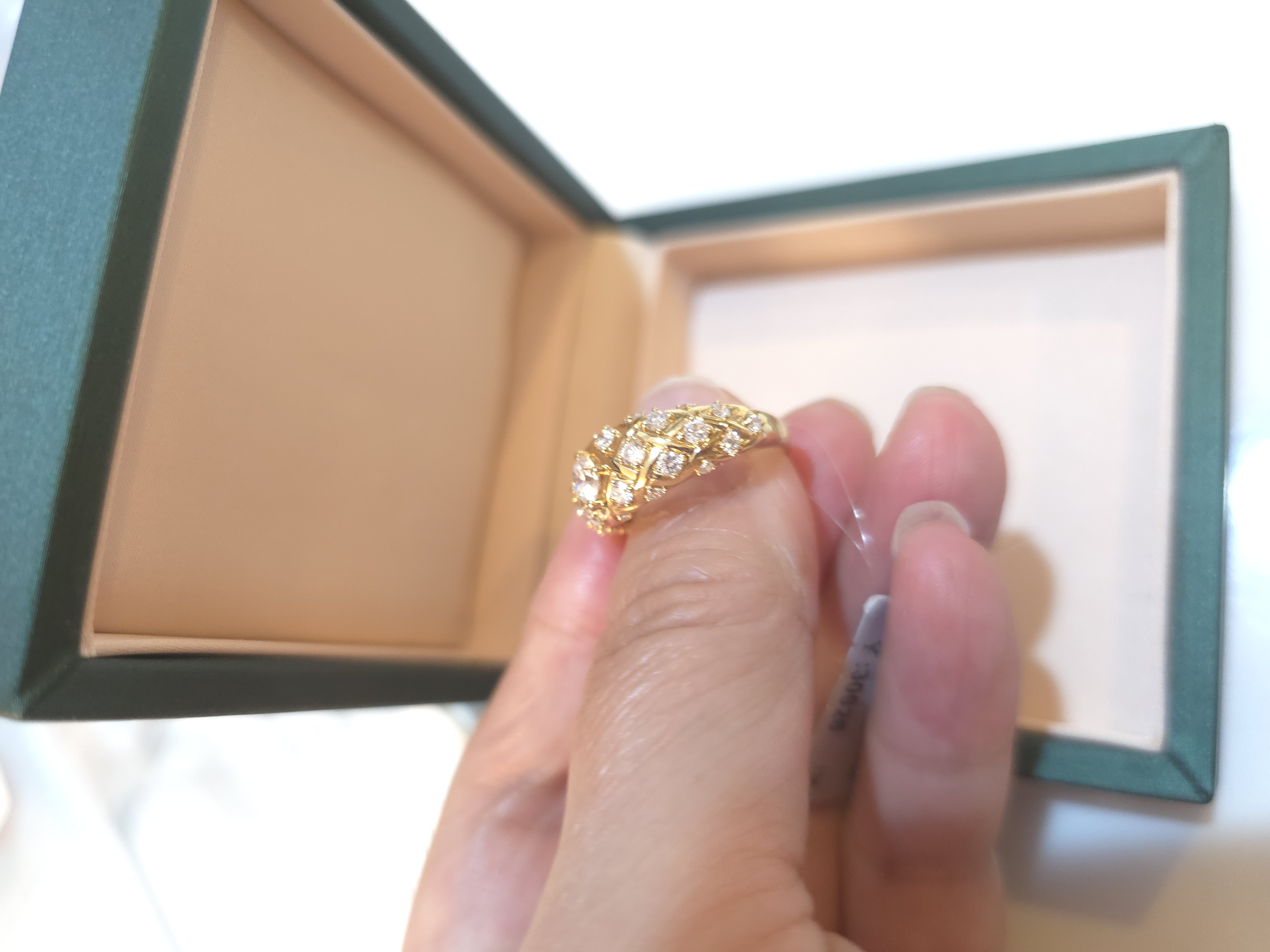 18K培育鑽石戒指 D0.347 d1.21 G4.44 S13