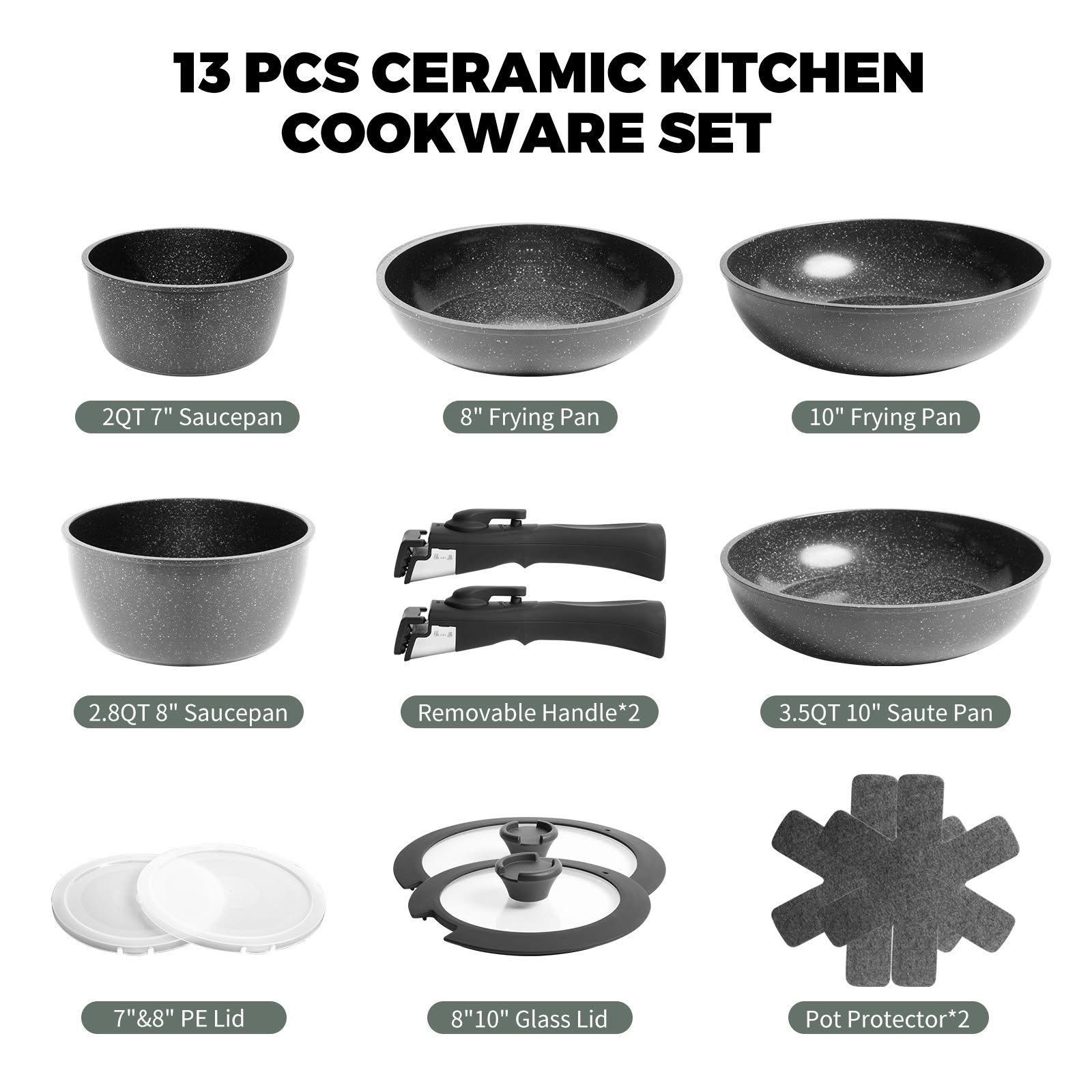 百年中華老字號張小泉 星石系列廚具套13件套黑柄